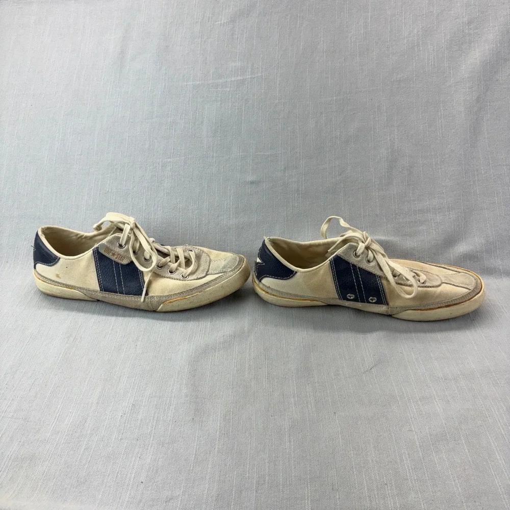 Converse One Star Sneakers Womens 9 Low Top Cream Navy Blue 509571T
